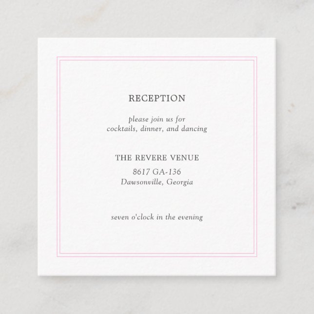 D'accompagnement Carte de boîtier Mariage moderne Peony Pink (Devant)