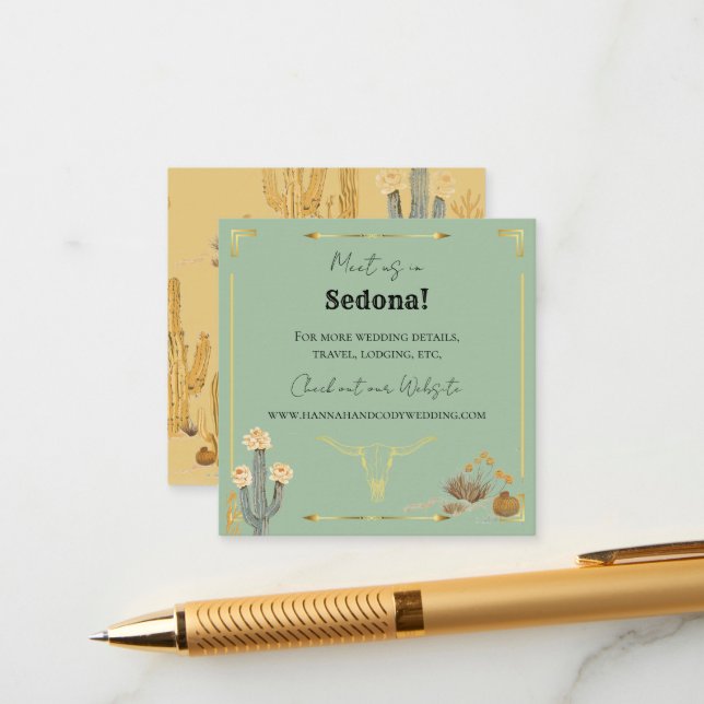 D'accompagnement Carte de boîtier Mariage occidental Fleurs du dése (Devant/Arrière en situation)