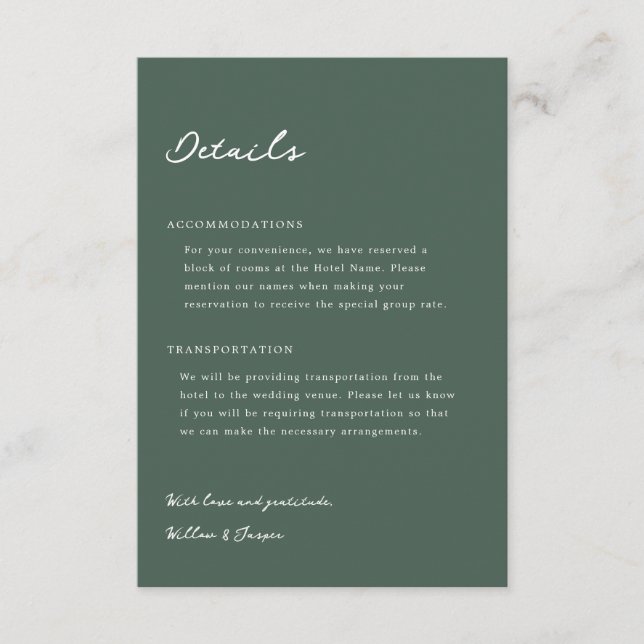 D'accompagnement Carte de boîtier Mariage Pensacola (Devant)