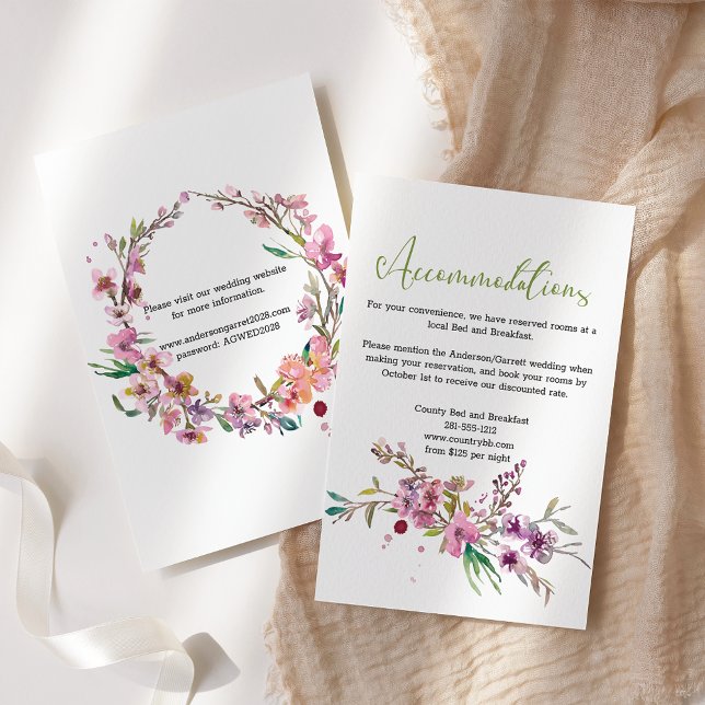 D'accompagnement Carte de boîtier Mariage rose en fleurs de cerisie (Créateur téléchargé)
