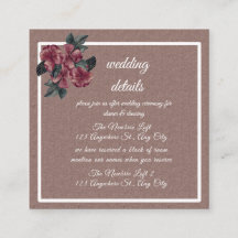 carte de boîtier mariage rose peint rustique