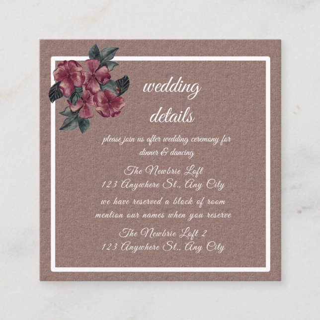 D'accompagnement carte de boîtier mariage rose peint rustique (Devant)