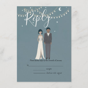 D'accompagnement Carte de boîtier Mariage RSVP en deux exemplaires