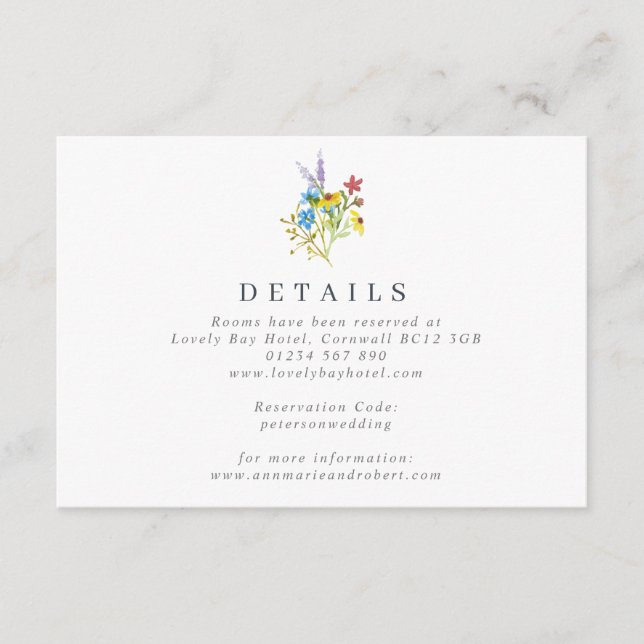 D'accompagnement Carte de boîtier Mariage Rustique Fleur sauvage (Devant)