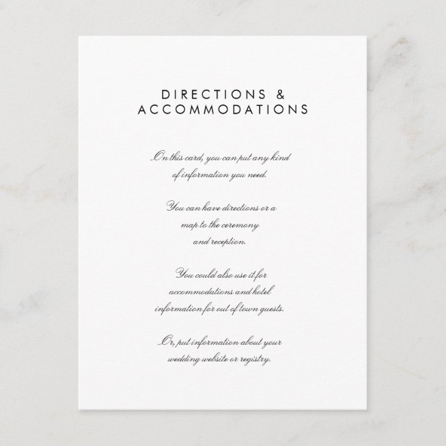 D'accompagnement Carte de boîtier Mariage simple et chic 4,25 pouce (Devant)
