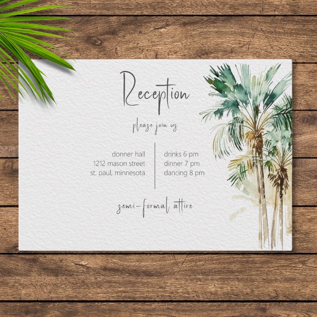 D'accompagnement Carte de boîtier Mariage Tropical Palm Trees (Créateur téléchargé)