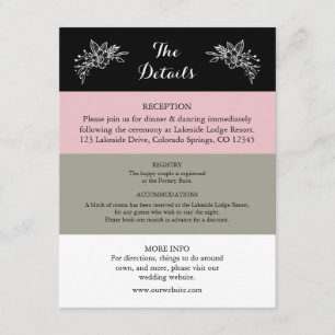 D'accompagnement Carte de boîtier Mariage vert couleur rose pâle