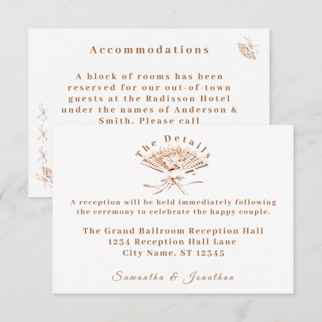 D'accompagnement Carte de boîtier Mariage victorienne traditionnell (Devant / Derrière)