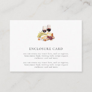 D'accompagnement Carte de boîtier Mariage Vin et Fromage Aquarelle