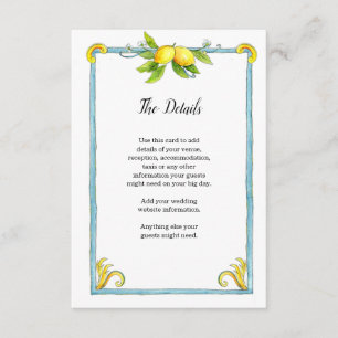 D'accompagnement Carte de boîtier Mariage vintage citron Aquarelle
