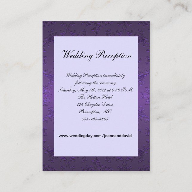 D'accompagnement Carte de boîtier Mariage violet (Devant)