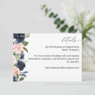 D'accompagnement Carte de boîtier MED couleur bleu marine et rose p