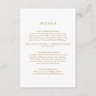 D'accompagnement Carte de boîtier minimaliste classique Gold Detail