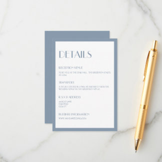 D'accompagnement Carte de boîtier moderne Déco bleu Détails