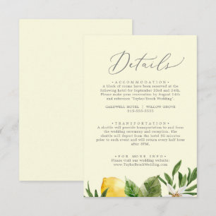 D'accompagnement Carte de boîtier moderne Lemon Garden Détails Jaun