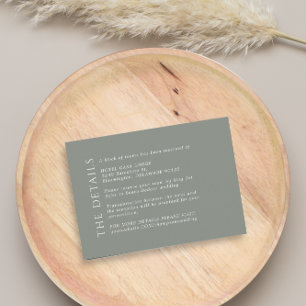 D'accompagnement Carte de boîtier moderne Mariage Green Sage Detail