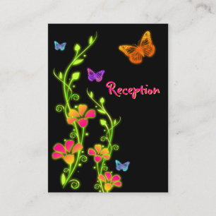 D'accompagnement Carte de boîtier néon papillons et fleurs