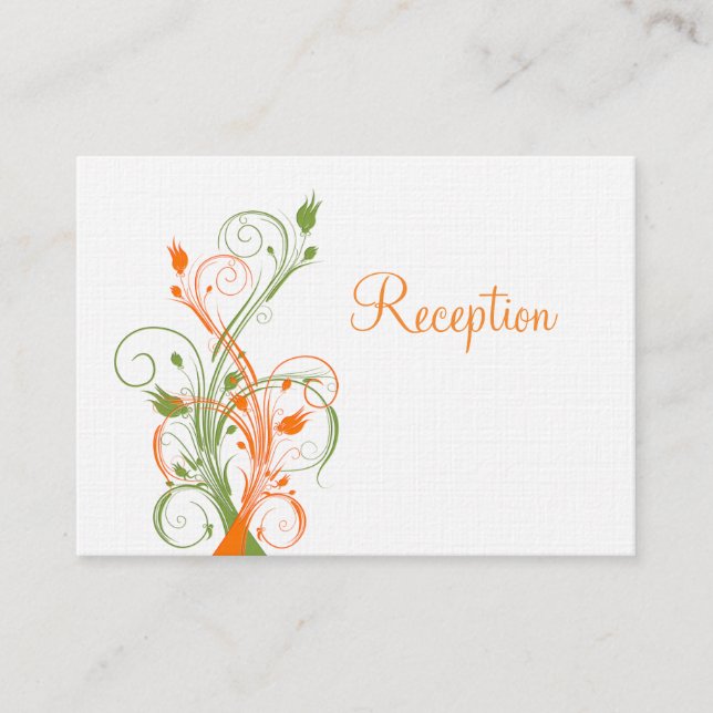 D'accompagnement Carte De Boîtier Orange Green White Floral (Devant)