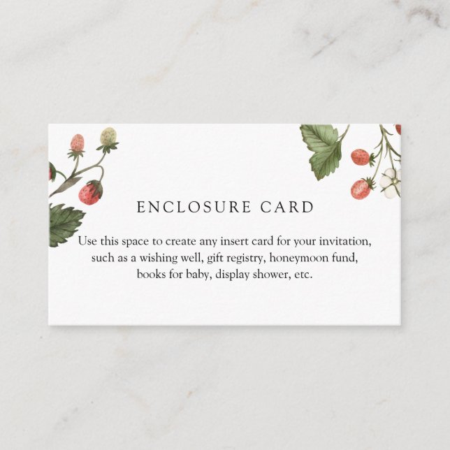 D'accompagnement Carte de boîtier personnalisée à la fraise douce B (Devant)