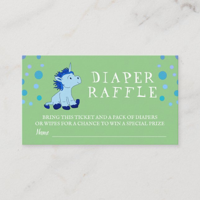D'accompagnement Carte de boîtier pour bébé Raffle Blue Unicorn Bab (Devant)