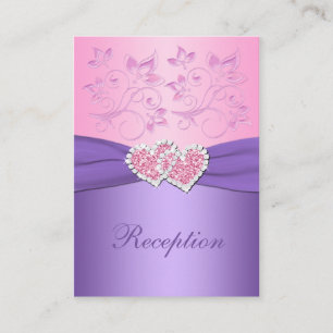 D'accompagnement Carte de boîtier pour les coeurs rose et violet