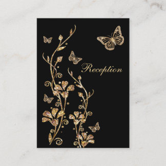 D'accompagnement Carte de boîtier pour papillons floraux noirs et o