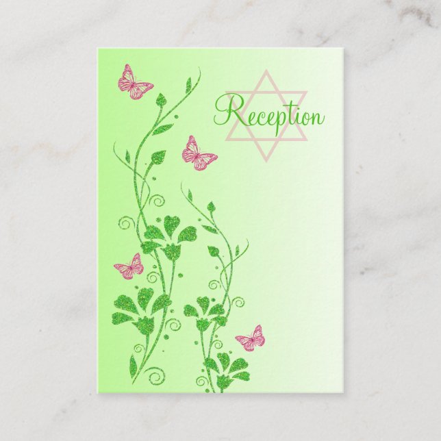 D'accompagnement Carte de boîtier pour papillons floraux roses et v (Devant)