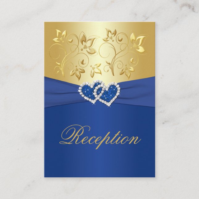 D'accompagnement Carte de boîtier Royal Blue et Gold Floral (Devant)