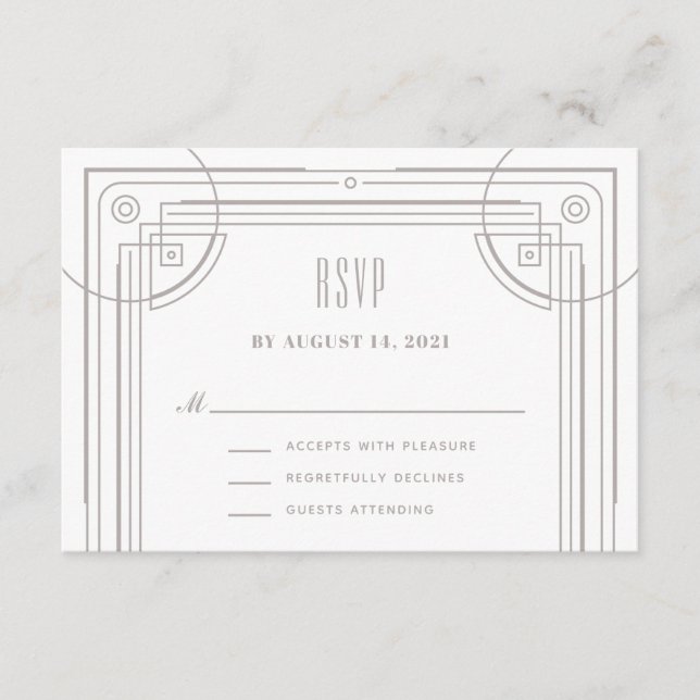 D'accompagnement Carte de boîtier RSVP de cadre de décoration moder (Devant)