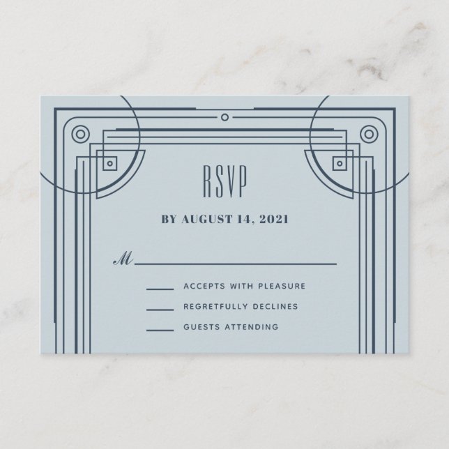 D'accompagnement Carte de boîtier RSVP de cadre de décoration moder (Devant)