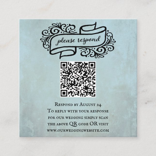 D'accompagnement Carte de boîtier RSVP de l'événement Mariage QR (Devant)