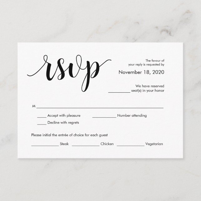 D'accompagnement Carte de boîtier RSVP de mariage rustique moderne (Devant)