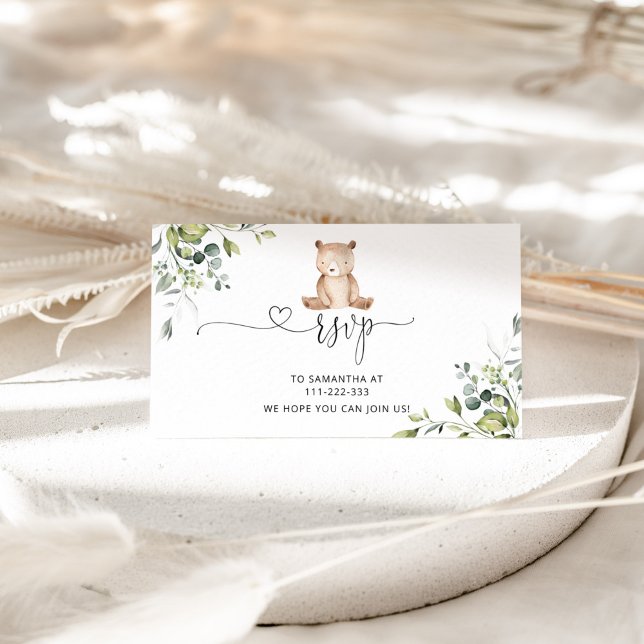 D'accompagnement Carte de boîtier RSVP Eucalyptus bear (Créateur téléchargé)