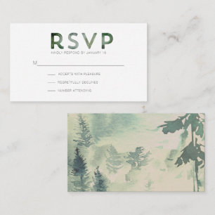D'accompagnement Carte de boîtier RSVP moderne de Mountain Forest