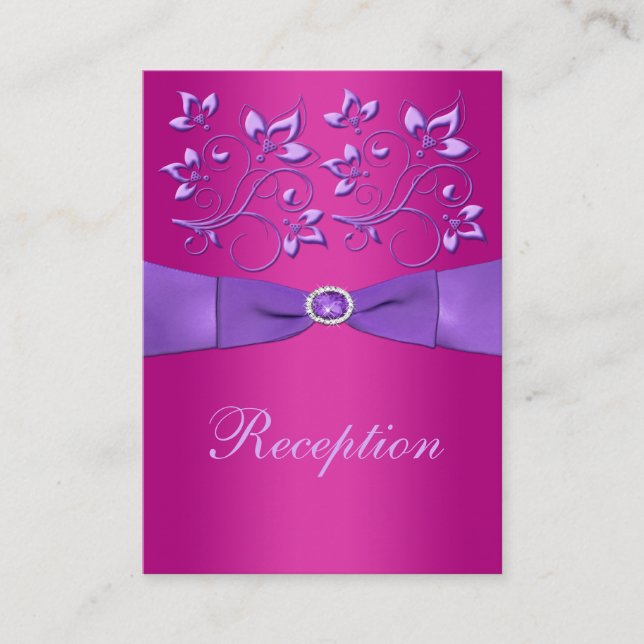 D'accompagnement Carte de boîtier violet RIBBON Fuchsia IMPRIMÉE (Devant)