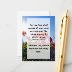 D'accompagnement Carte de clôture Philippiens 4:19 Mais mon Dieu s