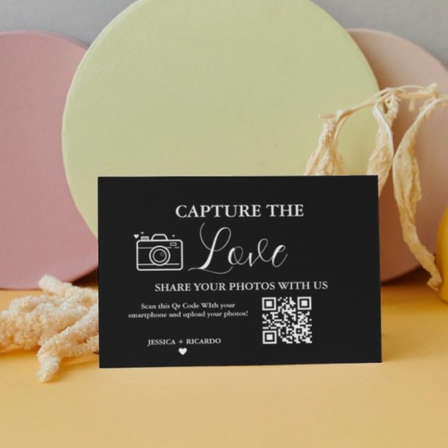 D'accompagnement Carte de code QR de mariage Capture the Love Photo (Créateur téléchargé)