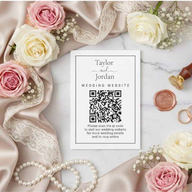 D'accompagnement Carte de code QR pour site web de mariage minimali (Créateur téléchargé)
