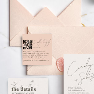 D'accompagnement Carte de code QR RSVP Saumon minimaliste moderne