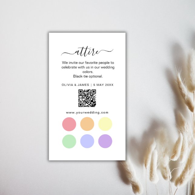 D'accompagnement Carte de Code Vestimentaire de Mariage Bleu et Jau (Blue and Yellow Wedding Attire Dress Code Card)
