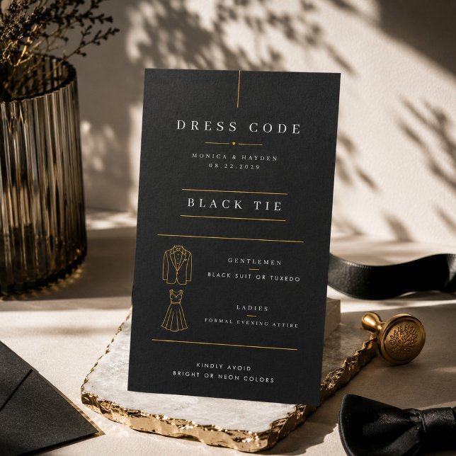 D'accompagnement Carte de code vestimentaire de mariage élégant en  (Créateur téléchargé)