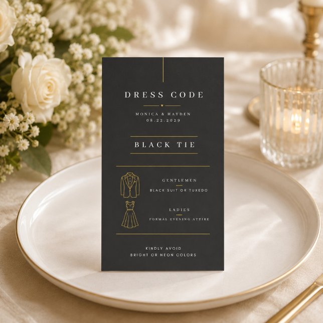 D'accompagnement Carte de code vestimentaire de mariage élégant en  (Créateur téléchargé)