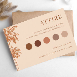 D'accompagnement Carte de code vestimentaire du Mariage de palmier