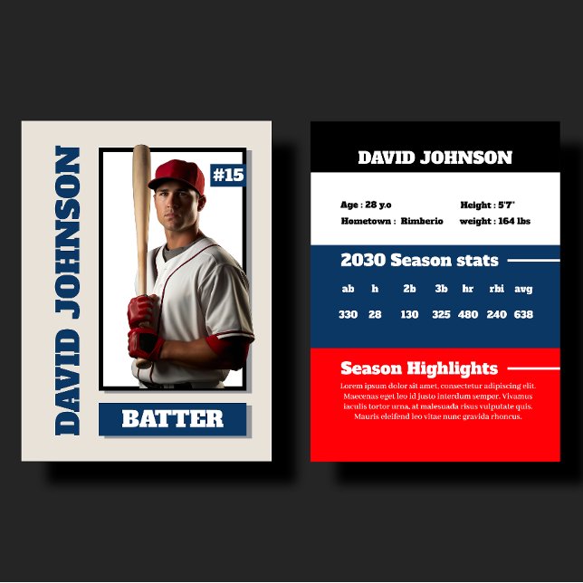 D'accompagnement Carte de collection personnalisée de baseball bleu (Créateur téléchargé)