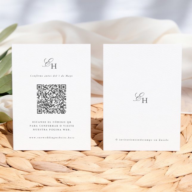 D'accompagnement Carte de Confirmation de Mariage Bohème Minimalist (Créateur téléchargé)