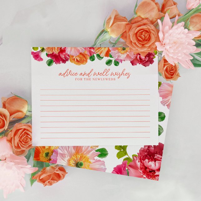 D'accompagnement Carte de conseil à la floraison orange et rose vif (Créateur téléchargé)