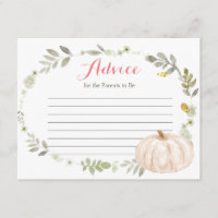 Carte de conseil Citrouille Floral Fall Greenery