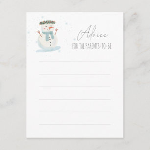 D'accompagnement Carte de conseil de Baby shower Snowman mignonne