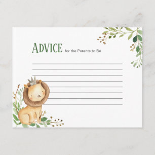 D'accompagnement Carte de conseil du Baby shower de Lion Prince Gre