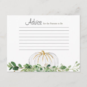 D'accompagnement Carte de conseil Floral Citrouille blanc